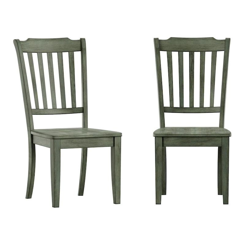 Ronda Slat Back Wood Dining Chairs (Set of 2)
