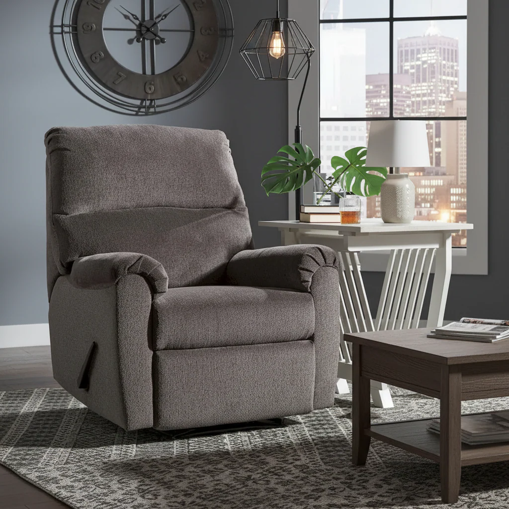 Grey Traditional Zero Wall Recliner, 1-Seat