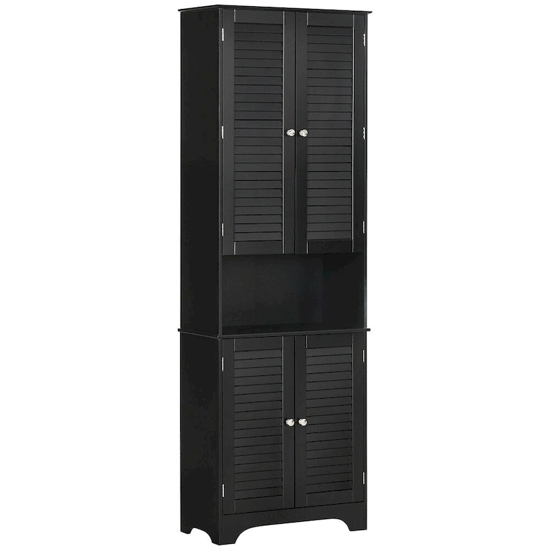Tall Narrow Bathroom Storage Cabinet w/Doors and Shelf Adjustability