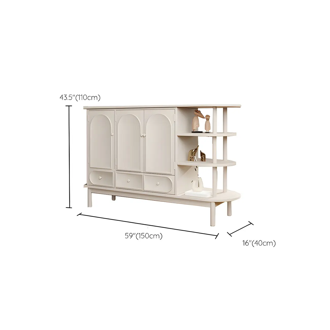 Modern White Wooden Multi-functional Utility Living Room Cabinet