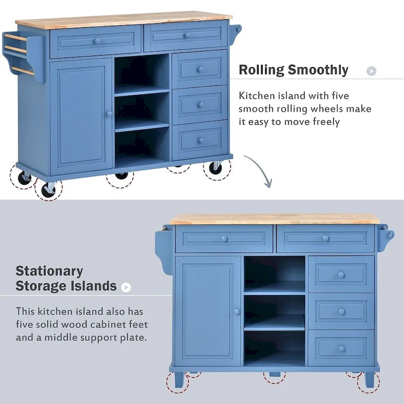 53 Rolling Mobile Island Kitchen Island Cart
