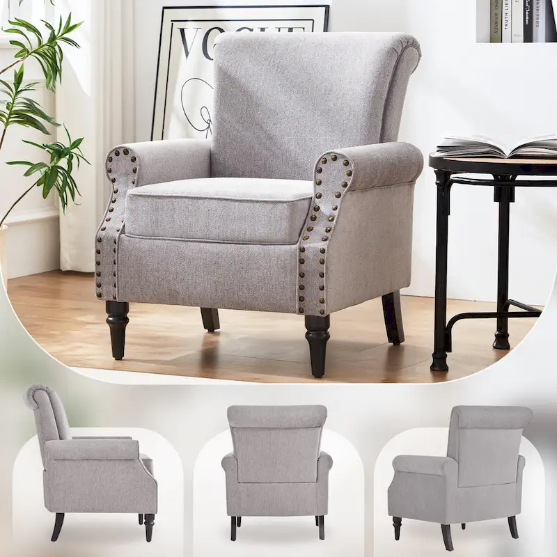 Classic Upholstered Accent Chair Set of 2