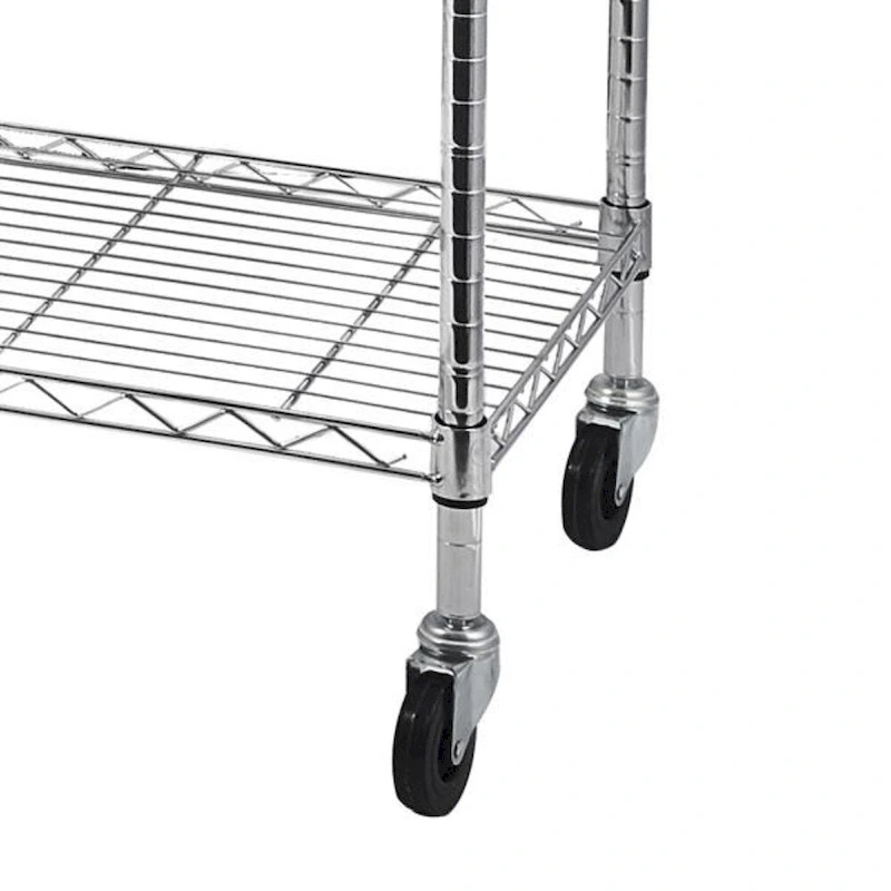 5-Tier Steel Wire Shelving with Wheels - (59.06 x 17.72 x 70.87)