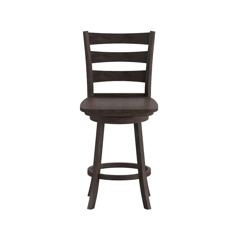 Ladderback Wooden Swivel Counter Stool with Footrest