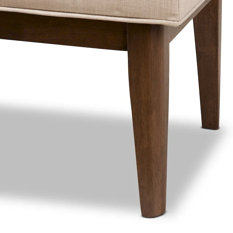 Mid-Century Fabric Button-Tufted Bench by Baxton Studio