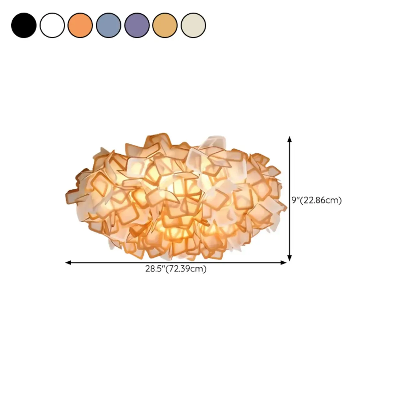 Art Deco White Geometric Plastic LED Flush Mount Ceiling Light