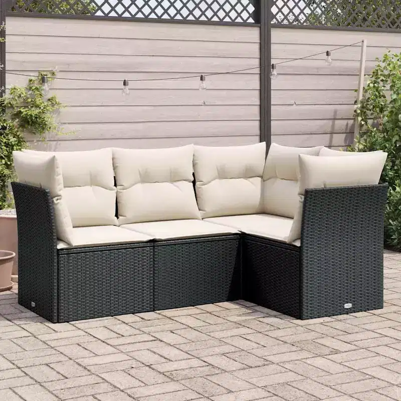 vidaXL Modular Outdoor Sofa Set with Cushions and Storage