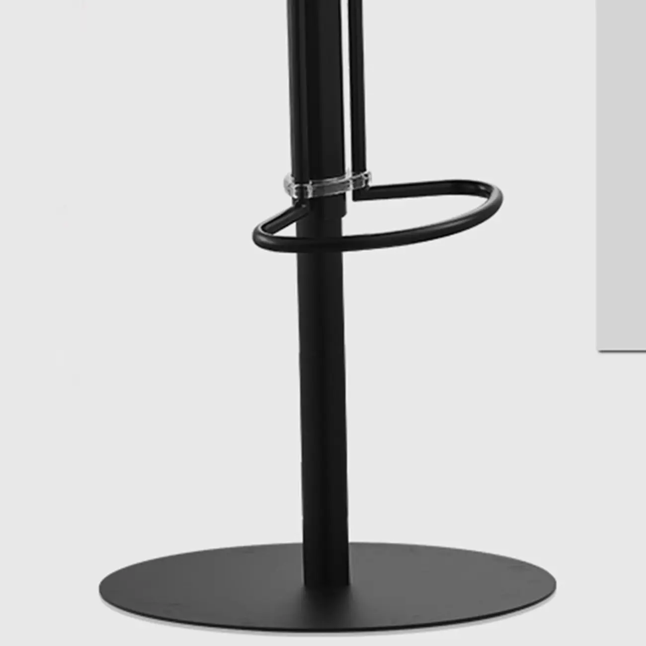 Adjustable Black Leather Saddle Swivel Bar Stools
