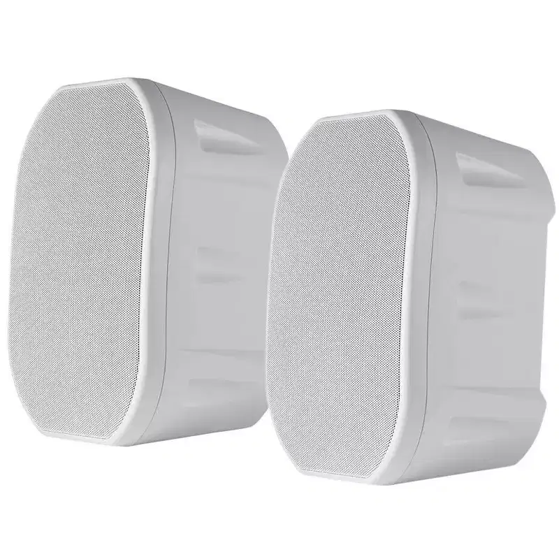 Monoprice 6.5in Weatherproof 2-Way Speakers with Wall Mount Bracket (Pair White)
