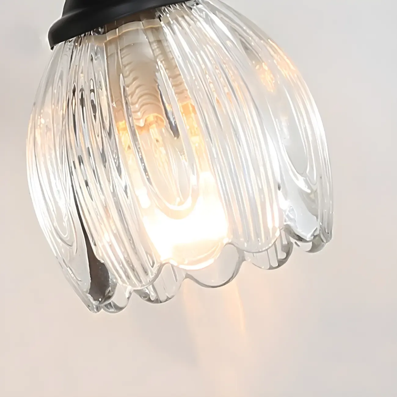 Modern Black Metal Flower Glass Bathroom Vanity Light