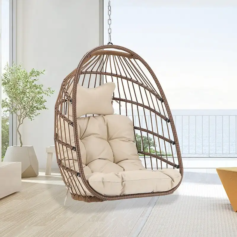 FINCATI Indoor Luxury Hanging Egg Chair Without Stand, 350 lbs Outdoor Egg Chair with No Stand, Egg Swing Chair Without Stand