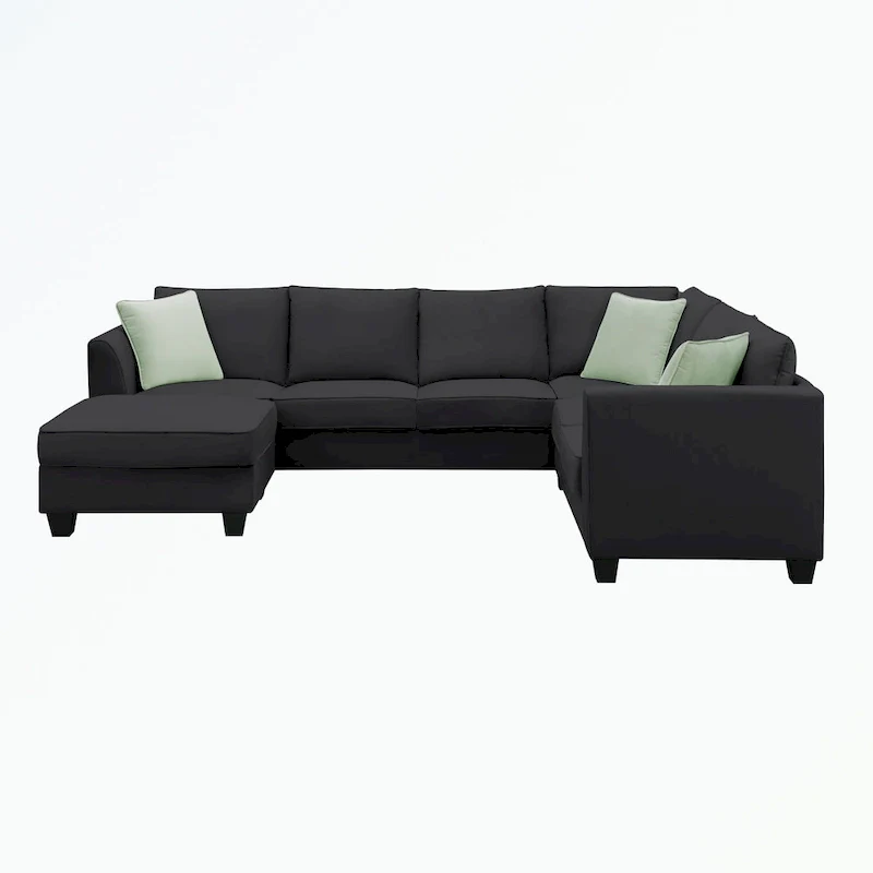 Modular Sectional Sofa with Ottoman and 3 Pillows