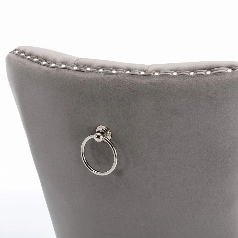 Velvet Upholstered Dining Chair with Chrome Stainless Steel Plating Legs