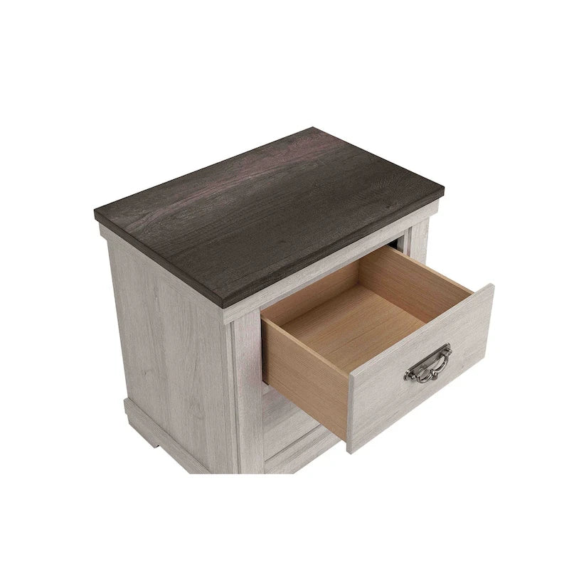 Candra 6 Piece Cream Brown Panel Bedroom Set