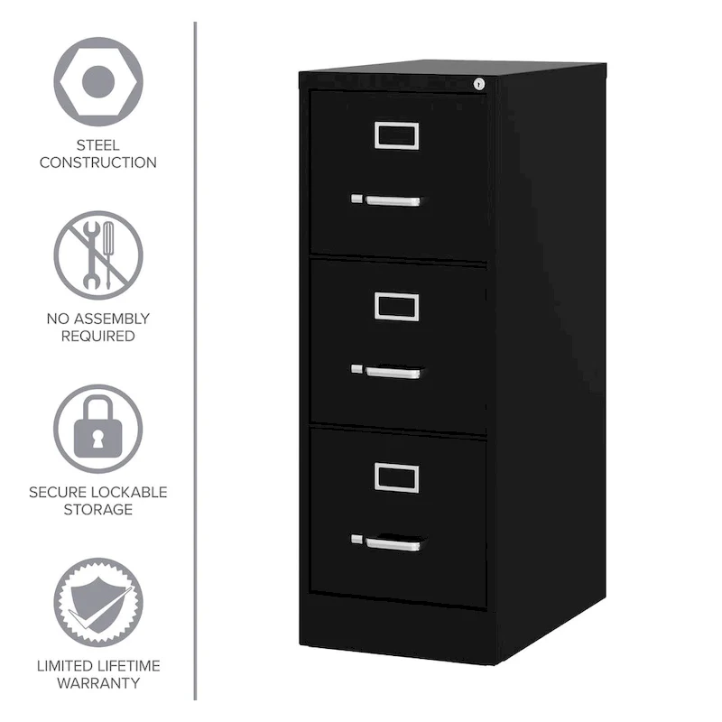 Hirsh 22-in Deep 3 Drawer, Letter Width, Vertical File Cabinet