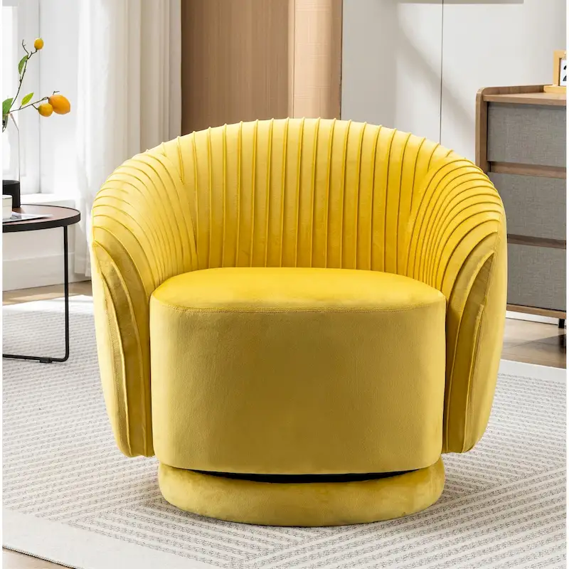Small Milvo Velvet Swivel Barrel Chair