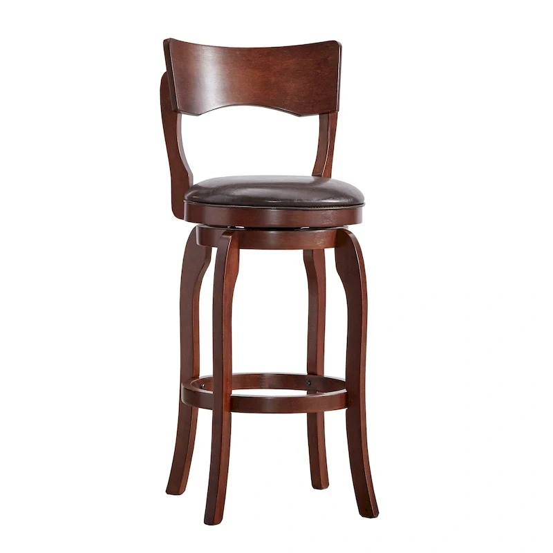 Lyla Swivel 29-inch Brown High Back Bar Height Barstool by iNSPIRE Q Classic