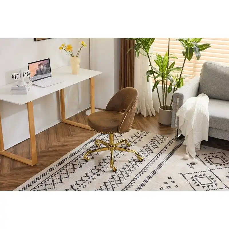 Office Chair Velvet Desk Chair Swivel Armchair Cute Modern Fabric Home Office Desk Chairs with Wheels