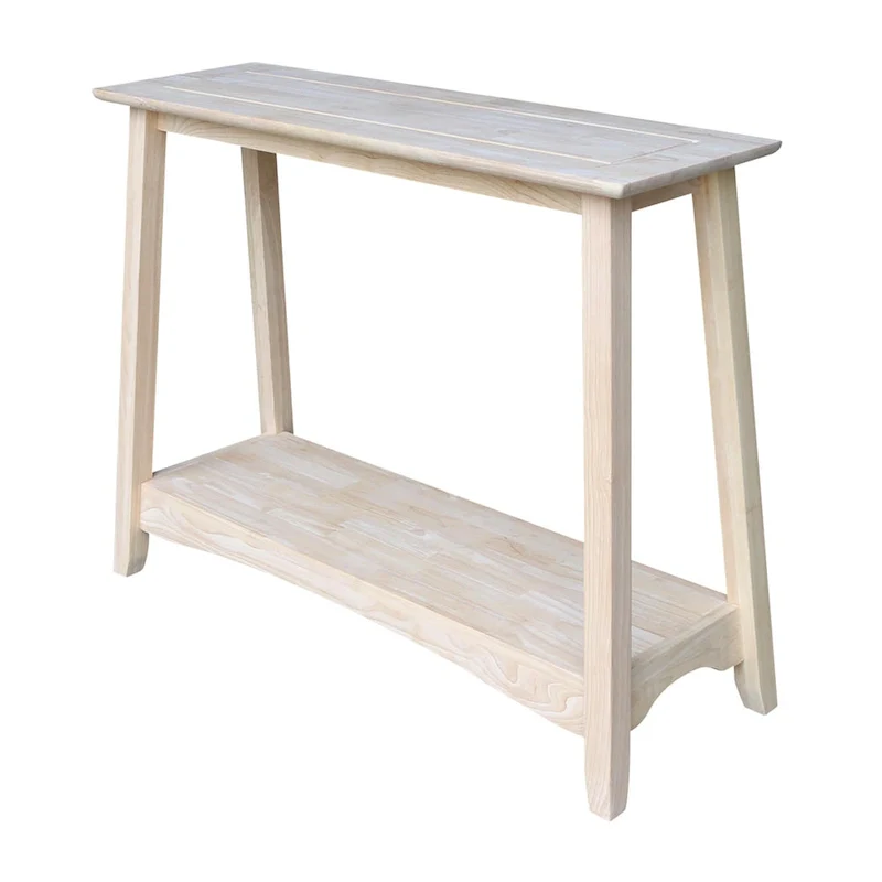 Unfinished Solid Parawood Console Table | Natural Wood, Entryway & Hallway