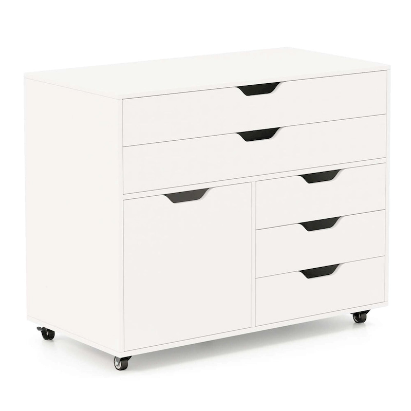 Costway 5-Drawer File Cabinet Mobile Chest of Drawers with Side - See Details