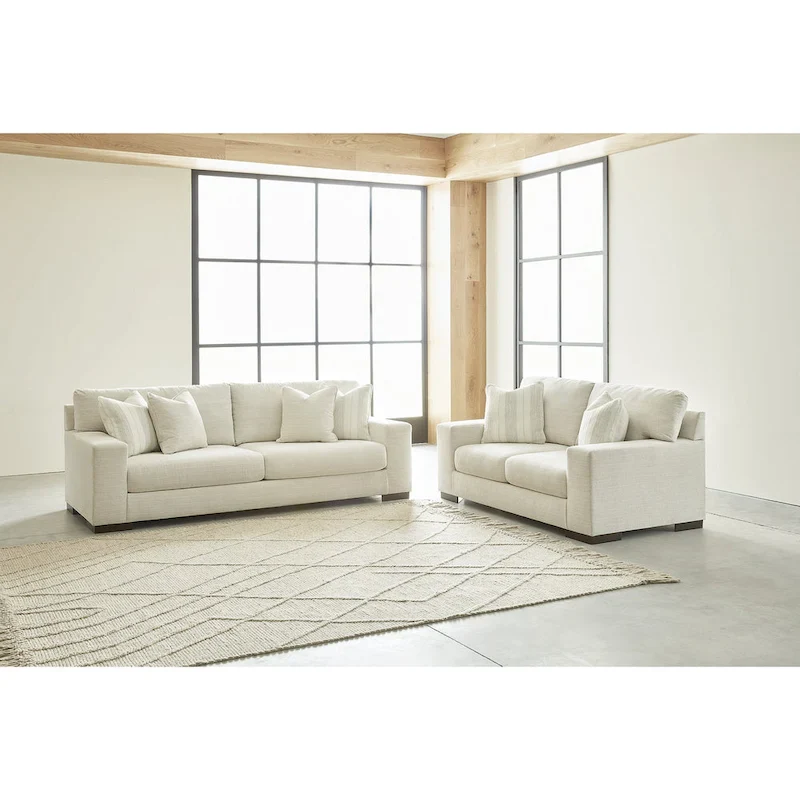 Maggie White 2-Piece Upholstery Package - 96  W x 40  D x 37  H