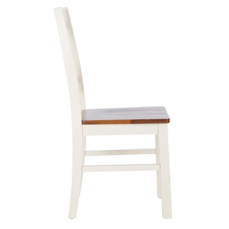 White/Natural Dining Chair - 17.5 W x 19.5 L x 37 H