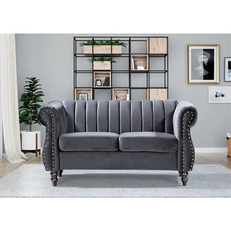 Velvet Chesterfield Loveseat
