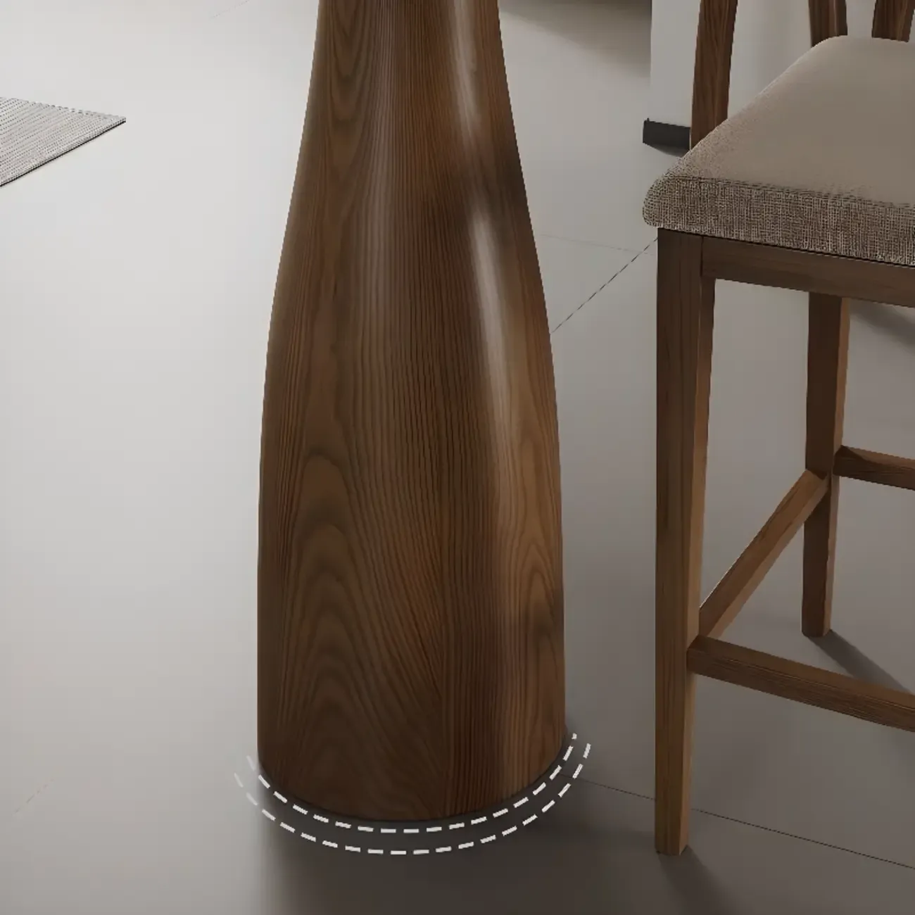 Modern Brown Wooden Dual-Pedestal Bar Tables