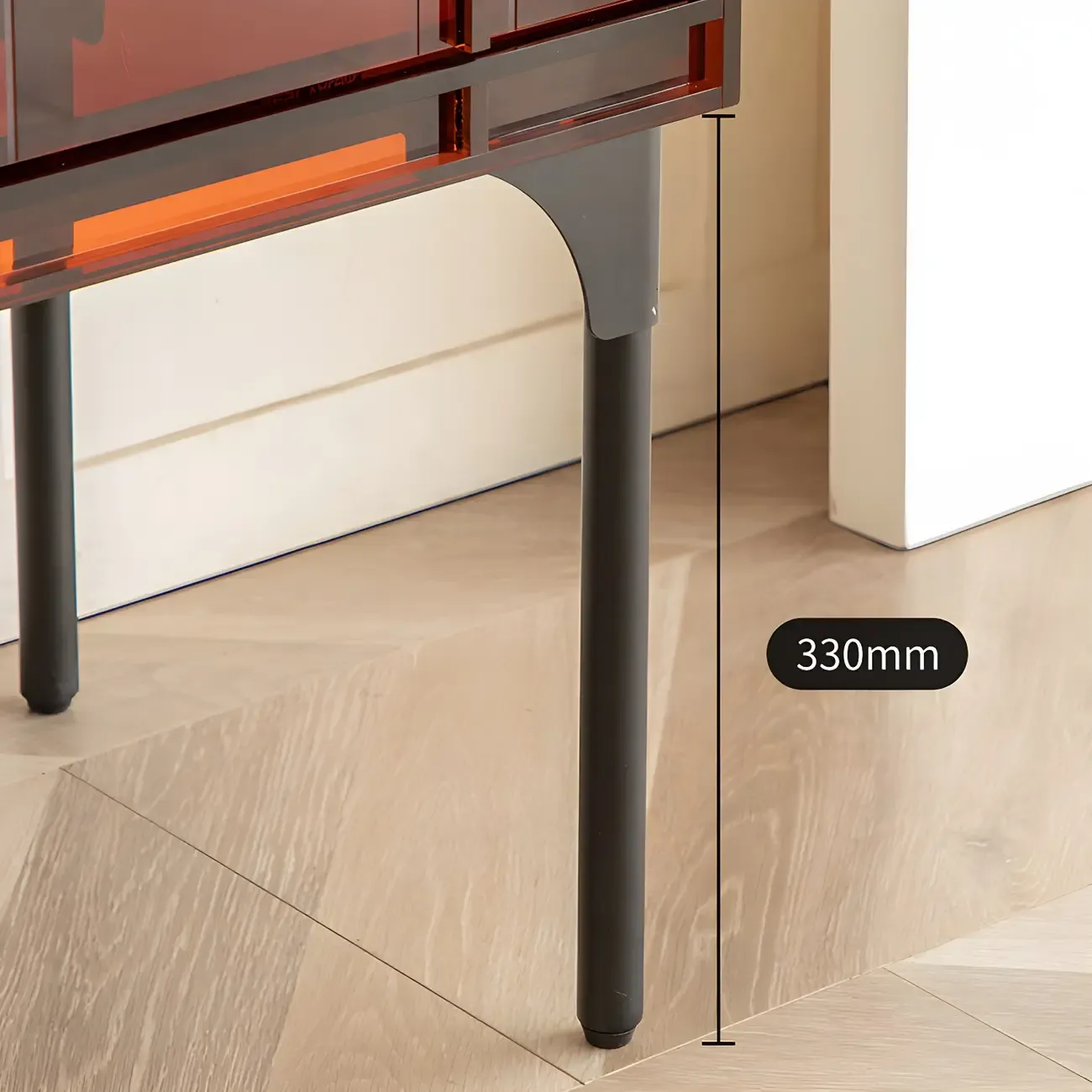 Modern Plastic/Acrylic Sideboard Cabinets with Shelves in Red