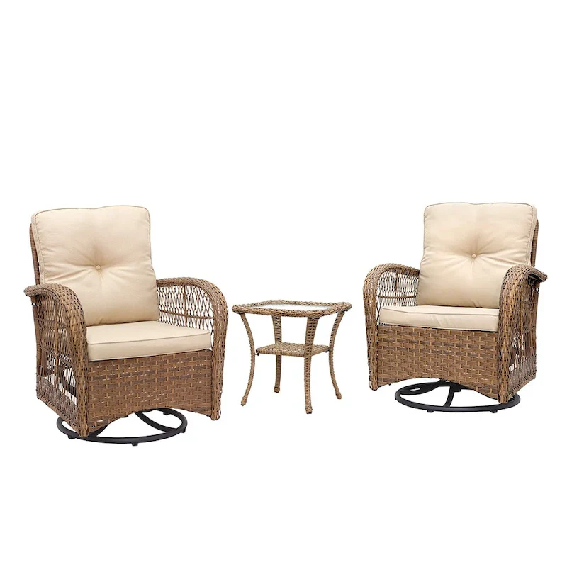 3-piece Wicker Swivel Chair Conversation Set by Havenside Home