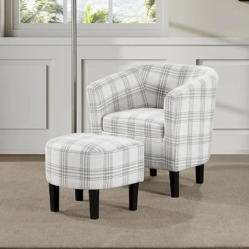 Convenience Concepts Take a Seat Churchill Accent Chair with Ottoman
