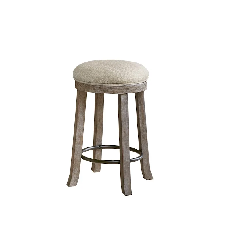 Swivel Counter Stool, Cream/Reclaimed Grey, Counter Height, Single