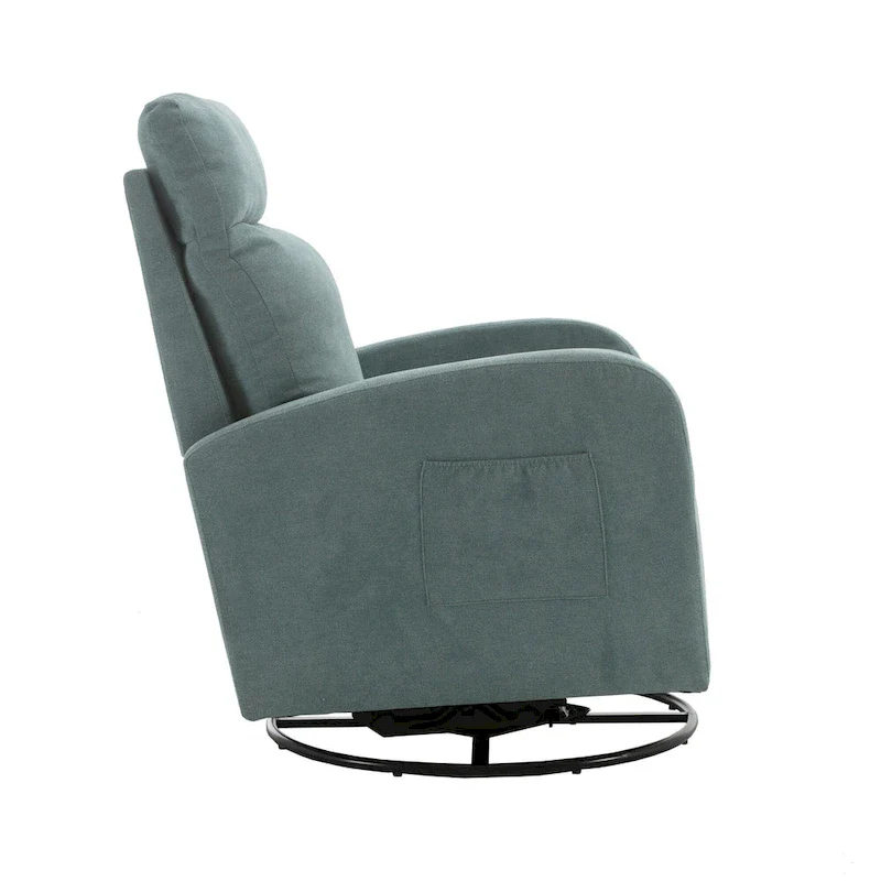 Upholstered Swivel Glider Rocking Chair with 360° Rotation