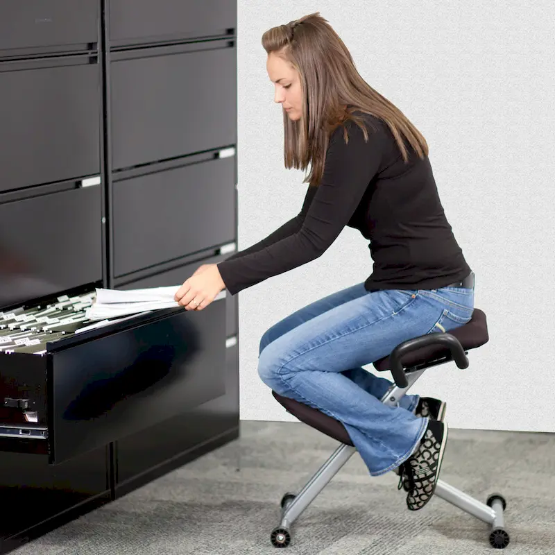 Kneeling Office Chair with Handles and Adjustable Height