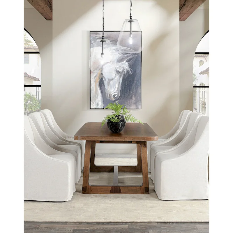 Classic Home Lyra 80-110 Extendable Dining Table in Smoke Brown - 80-110Wx39Dx30H