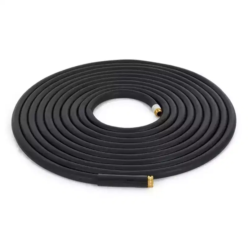 Apache 98108806 75 Foot Industrial Rubber Garden Water Hose with Heavy Duty MGHT x FGHT Brass Fittings and 1 Bend Restrictor, Black