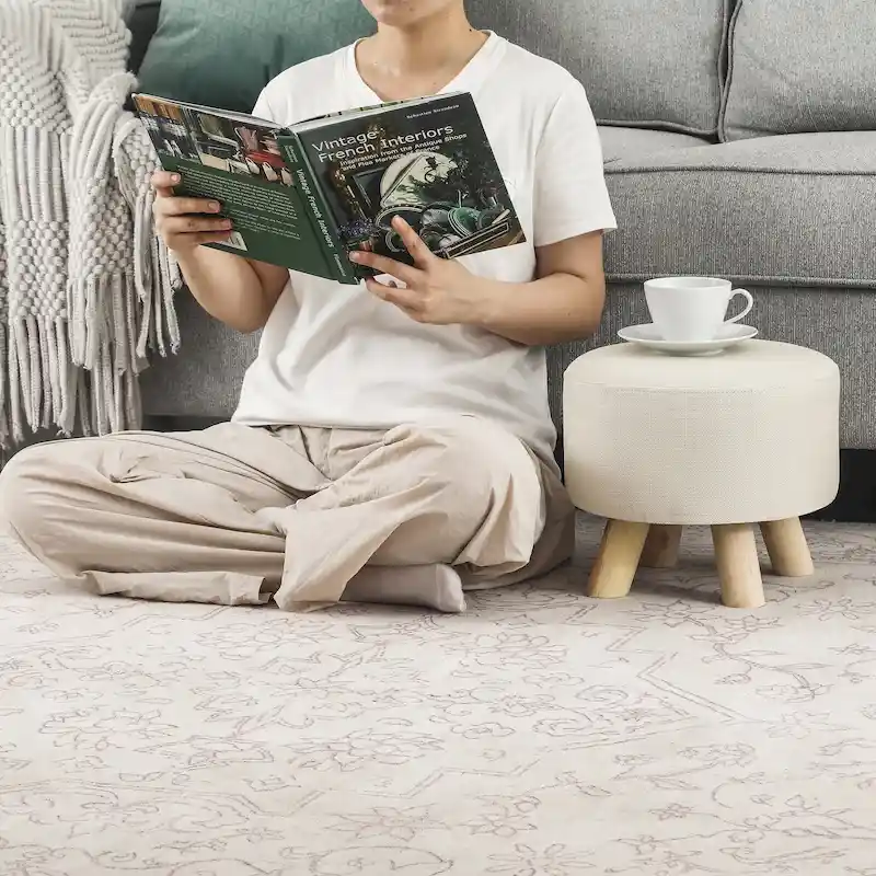 Adeco Foot Rest Ottoman Pet Stool