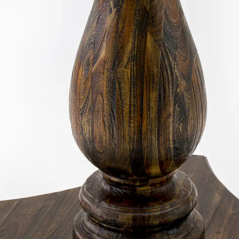 Distressed Jacobean / Antique Walnut Round Pedestal Dining Table – Seats up to 6