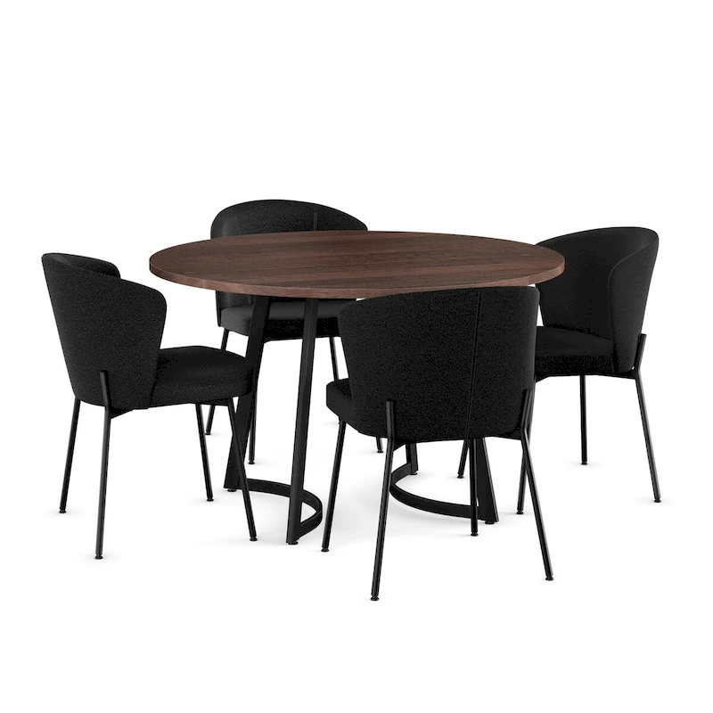 Amisco Joelle Solid Wood Table and Camilla Chairs 5-Pieces Dining Set