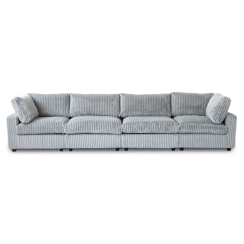 157.48 Soft Plush Modular Sectional Sofa 4-Seater Upholstered Living Room Couch