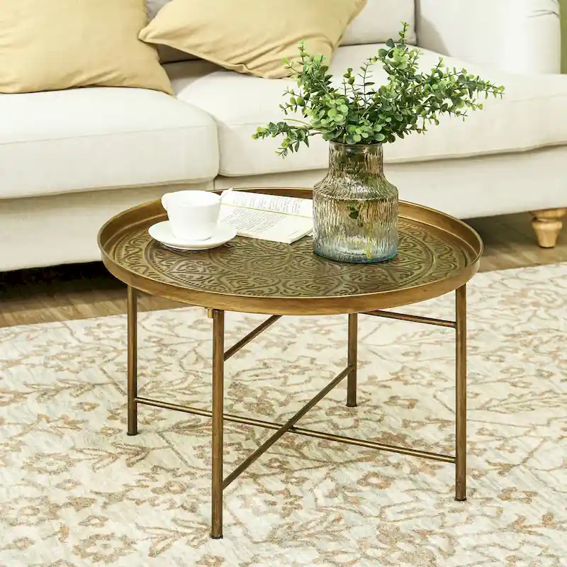 Black Round Coffee Table 24