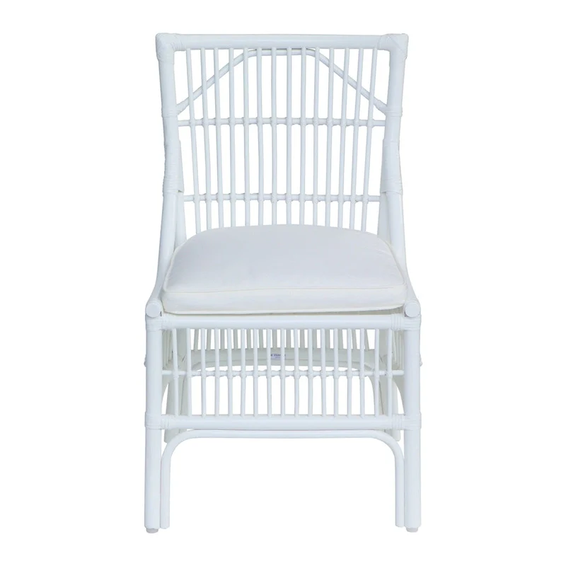 Rattan Slat Back Cushioned Dining Chairs, Set of Two by East at Main