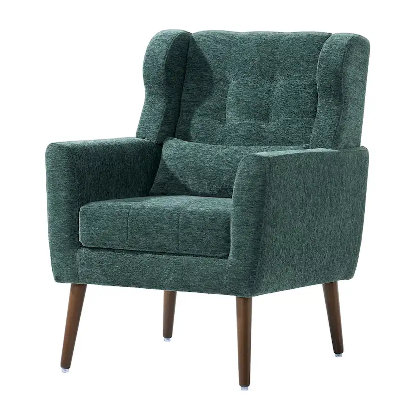 Chenille Fabric Accent Chair with Arm