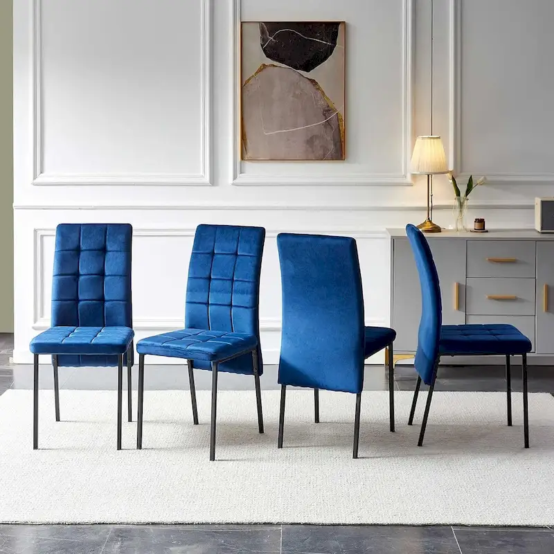 Howtai Upholstered Velvet Dining Chair High Back