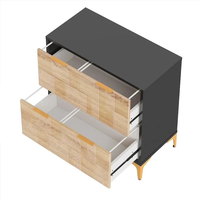 File Cabinet with 2 Drawers, Lateral Filing Cabinet with Adjustable Hanging Bar