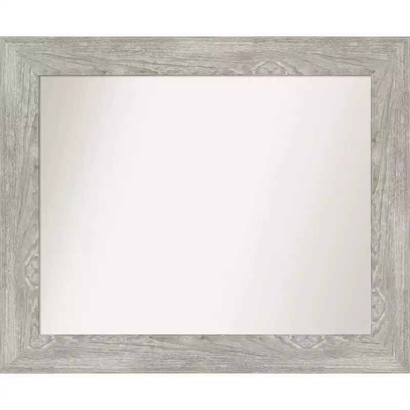Amanti Art Dove Greywash Non-Beveled Bathroom Wall Mirror