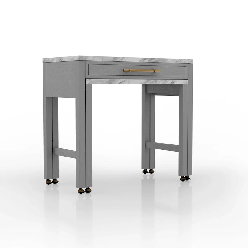 Furniture of America Delware Farmhouse Grey 39-inch Wood Counter Height Dining Table