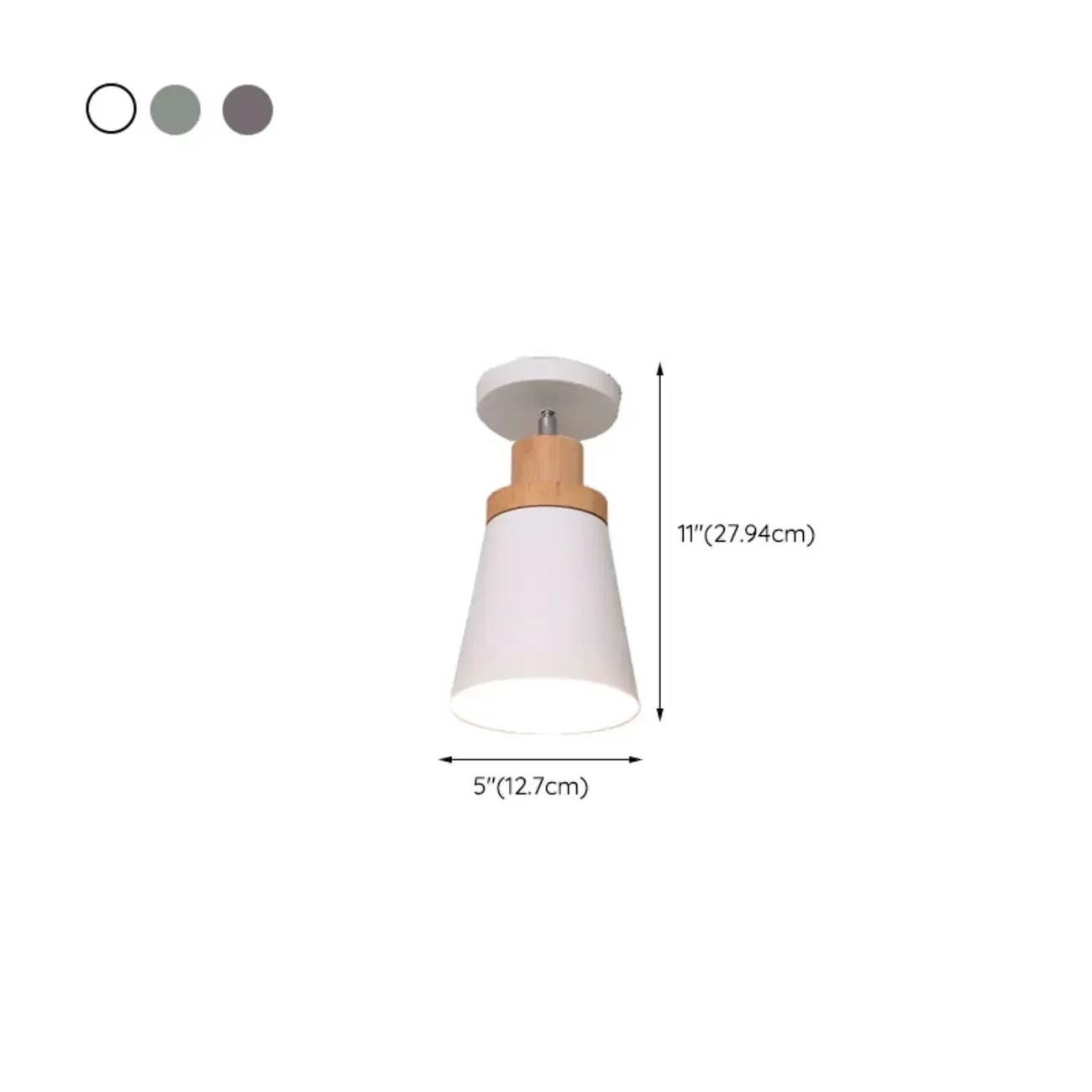 Green Cylinder Iron Modern Semi Flush Mount Ceiling Light