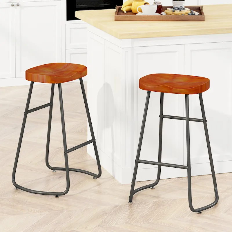 29.52 Stylish and Minimalist Bar Stools Set of 2, Counter Height Bar Stools, for Kitchen Island, Coffee Shop, Bar, Home Balcony