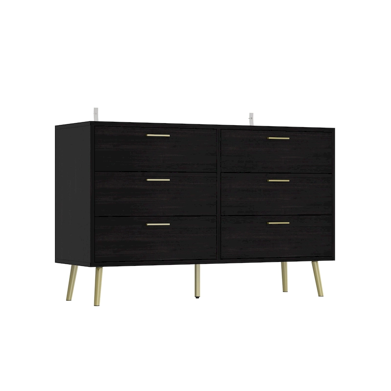 FUFU&GAGA Modern Double 6-Drawer Dresser Chest Of Drawers Cabinet